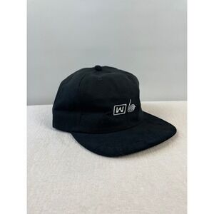 Willbo William Bowen Mens Black Canvas Corduroy Brim Strapback Hat Made in USA‎